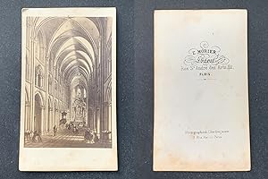 France, Intérieur d'église à identifier, d'après une gravure, circa 1865