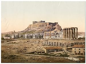 Grèce, Athènes, L?Acropole avec temple de Jupiter olympien
