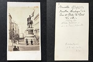 Belgique, Bruxelles, Statue équestre de Godefroy de Bouillon, circa 1870
