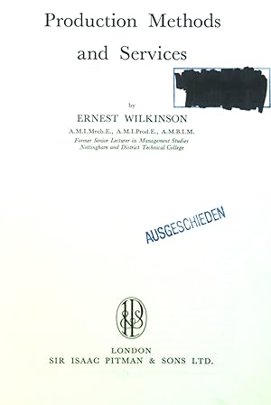 Seller image for Production Methods and Services. for sale by books4less (Versandantiquariat Petra Gros GmbH & Co. KG)