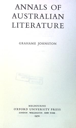 Seller image for Annals of Australian Literature. for sale by books4less (Versandantiquariat Petra Gros GmbH & Co. KG)
