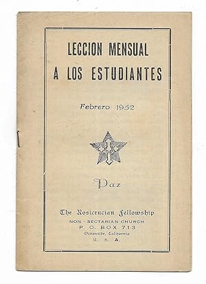 Lección Mensual a los Estudiantes.Febrero de 1952 The Rosicrucian Fellowship