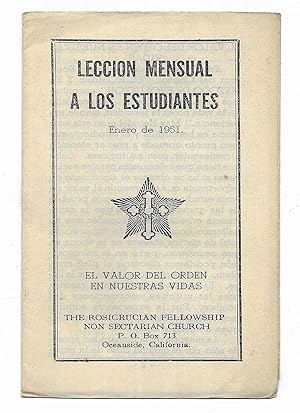 Lección Mensual a los Estudiantes. Enero de 1951 The Rosicrucian Fellowship