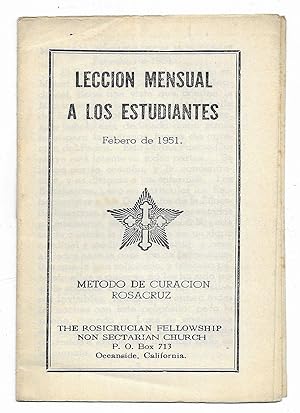 Lección Mensual a los Estudiantes.Febrero de 1951 The Rosicrucian Fellowship