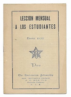 Lección Mensual a los Estudiantes. Enero de 1952 The Rosicrucian Fellowship