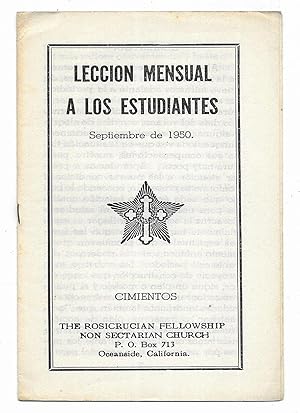 Lección Mensual a los Estudiantes. Septiembre de 1950 The Rosicrucian Fellowship