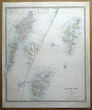 Antique Map SCOTLAND, Orkneys, Shetlands, Hebrides, SDUK, original c1835