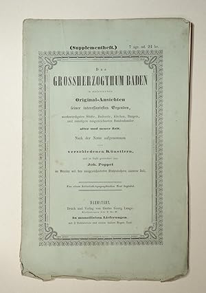 Bild des Verkufers fr Frankfurt am Main. Supplementheft aus: Das Grossherzogthum Baden in malerischen Original-Ansichten. zum Verkauf von Versandantiquariat Christine Laist