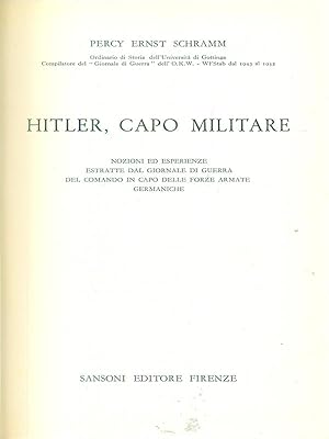 Seller image for Hitler capo militare for sale by Librodifaccia