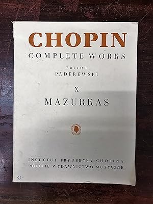 Imagen del vendedor de Mazurkas for Piano. (= Fryderyk Chopin. Complete Works, Band 10). Hrsg. vn I. J. Paderewsi, L. Bronarski, J. Turczynski. a la venta por Antiquariat Seibold
