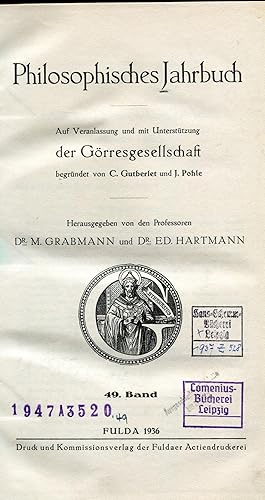 Bild des Verkufers fr Philosophisches Jahrbuch der Grres-Gesellschaft. 49. Band, 4 Hefte;Begrndet von C. Gutberlet und J. Pohle. zum Verkauf von Antiquariat Kastanienhof