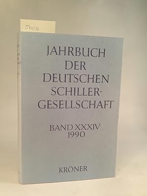 Seller image for Jahrbuch der Deutschen Schillergesellschaft 1990. Band XXXIV. 34. Jahrgang 1990. for sale by ANTIQUARIAT Franke BRUDDENBOOKS