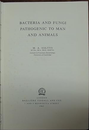 Seller image for Bacteria and Fungi Pathogenic to Man and Animals for sale by Hanselled Books