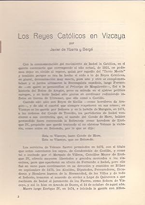 Immagine del venditore per LOS REYES CATOLICOS EN VIZCAYA (EXTRAIDO ORIGINAL DEL AO 1951 ESTUDIO COMPLETO TEXTO INTEGRO) venduto da Libreria 7 Soles