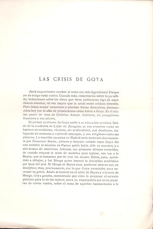 Seller image for LAS CRISIS DE GOYA (EXTRAIDO ORIGINAL DEL AO 1935 ESTUDIO COMPLETO TEXTO INTEGRO) for sale by Libreria 7 Soles