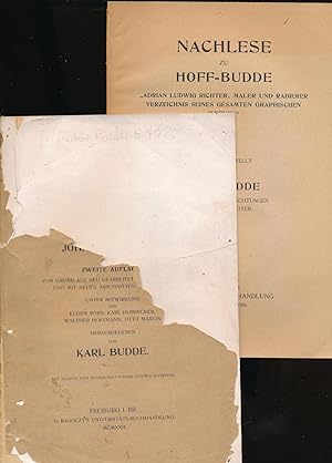 Bild des Verkufers fr Adrian Ludwig Richter - Maler und Radierer - Verzeichnis seines gesamten graphischen Werkes;"Mit Bildnis und Handschriftenprobe Ludwig Richters. 2. Auflage, von Grund aus neu gearbeitet, sehr vermehrt und mit neuen Abschnitten bereichert, unter Mitwirkung von Eugen Born, Karl Hobrecker, Walther Hoffmann, Otto Martin herausgegeben von Karl Budde. Und beiligend Nachlese zu Hoff-Budde `Adrian Ludwig Richter. Maler und Radierer. Verzeichnis seines gesamten graphischen Werkes`. Zusammengestellt von Karl Budde zumeist nach Beobachtungen seiner Mitarbeiter; Ragoczy, Freiburg 1926, 24 S." zum Verkauf von Antiquariat Kastanienhof