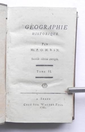 Image du vendeur pour Gographie historique, avec un cours de gographie lmentaire. Seconde dition corrige. Tome II (de 2 tomes) mis en vente par Buch- und Kunst-Antiquariat Flotow GmbH