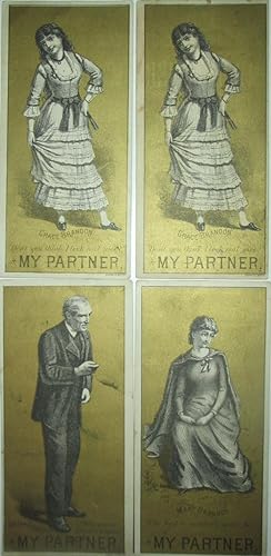 Four Theatre Trade/Advertising cards depicting characters in My Partner