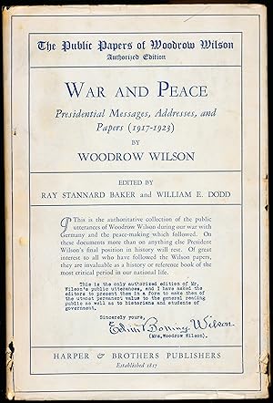 Imagen del vendedor de WAR AND PEACE. Presidential Messages, Addresses, and Public Papers (1917 - 1924) 2 volumes a la venta por Alkahest Books