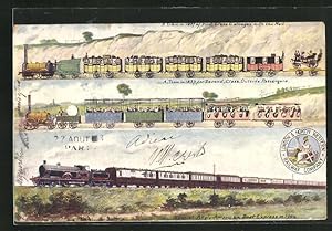 Postcard Englische Eisenbahnen von 1837 und Boat-Express von 1904