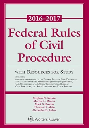 Seller image for Federal Rules of Civil Procedure 2016-2017 : With Resources For Study for sale by GreatBookPricesUK