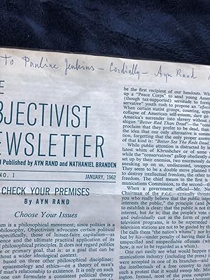 Imagen del vendedor de The Objectivist Newsletter Signed by Rand : The Virtue of Selfishness; Capitalism: The Unknown Ideal a la venta por PEN ULTIMATE RARE BOOKS