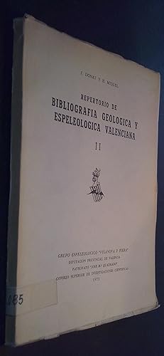 Seller image for Repertorio de bibliografa geolgica y espeleolgica valenciana. Tomo II for sale by Librera La Candela