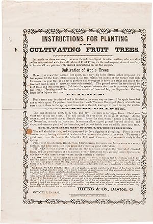 Seller image for INSTRUCTIONS FOR PLANTING AND CULTIVATING FRUIT TREES [caption title] for sale by William Reese Company - Americana