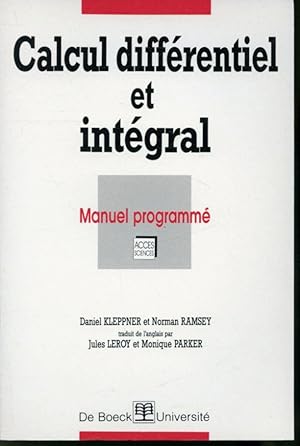 Imagen del vendedor de Calcul diffrentiel et intgral : Manuel programm a la venta por Librairie Le Nord