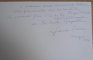 Immagine del venditore per Images du Pays d'Ouest Poitou - Vend�e - Charente Envoi autographe d�dicace de Louis Suire � Madame Georges Emmanuel Clancier venduto da Beno�t HENRY