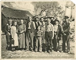 Bild des Verkufers fr Grapes of Wrath (Original oversize photograph from the 1940 film, with Christmas message) zum Verkauf von Royal Books, Inc., ABAA