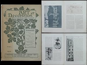 ART ET DECORATION - AVRIL 1902- RENE MENARD, 62 RUE BOURSAULT PARIS, LAPORTE-BLAIRSY
