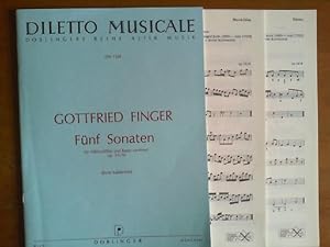 Bild des Verkufers fr Fnf Sonaten fr Altblockflte und Basso continuo - Opus 3/6-10. Partitur und 2 Stimmen. Herausgegeben von Ernst Kubitschek. Diletto Musicale DM 1128. zum Verkauf von Buch-Galerie Silvia Umla