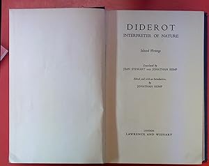 Bild des Verkufers fr DIDEROT INTERPRETER OF NATURE. Selected Writings. zum Verkauf von biblion2