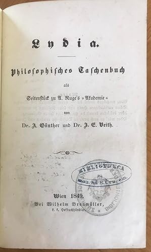 Lydia. Philosophisches Taschenbuch als Seitenstück zu A. Ruge s "Akademie".