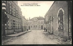 Carte postale Sceaux-du-Gatinais, Rue de Chateau-Landon et la Mairie