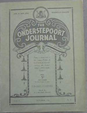 Seller image for The Onderstepoort Journal of Veterinary Science and Animal Industry. Vol. 3 No. 2. October 1934 for sale by Chapter 1