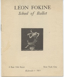 Brochure for the Leon Fokine School of Ballet