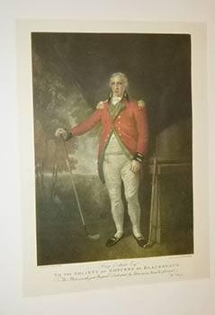 Henry Callender Esq're. To the Society of Goffers at Blackheath. Color gravure with green backgro...