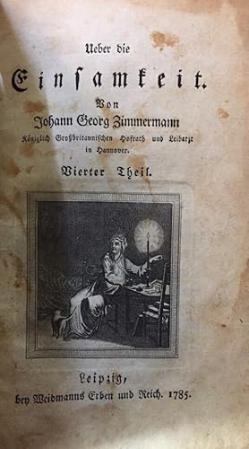 Bild des Verkufers fr Ueber die Einsamkeit. Vierter [4.] Theil. zum Verkauf von Antiquariat J. Hnteler