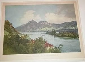 Rolandseck und Drachenfels. Color gravure.