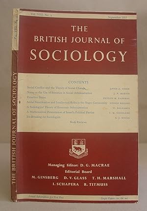 The British Journal Of Sociology. Volume VIII, Number 3 - September 1957
