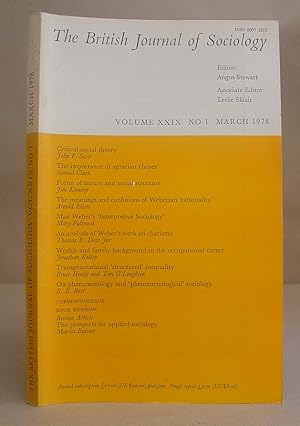 Imagen del vendedor de The British Journal Of Sociology. Volume XXIX, Number 1 - March 1978 a la venta por Eastleach Books