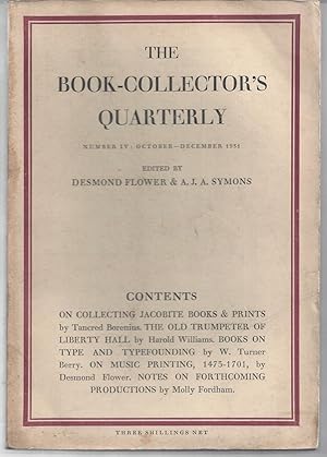 Seller image for The Book-Collector's Quarterly; Number IV: October - December 1931 for sale by Brenner's Collectable Books ABAA, IOBA