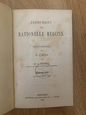 Bild des Verkufers fr Zeitschrift fr rationelle Medicin. zum Verkauf von PlanetderBuecher