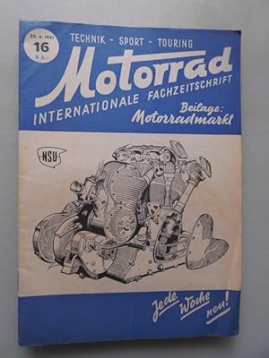 Motorrad 16/1951 Internationale Fachzeitschrift Technik Sport Touring