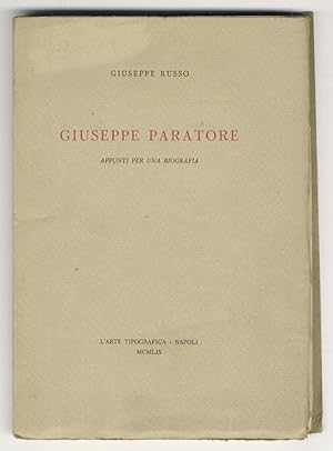 Giuseppe Paratore. Appunti per una biografia.