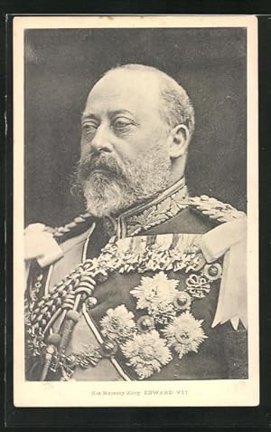 Postcard His Majesty King Edward VII in Uniform mit Abzeichen und Orden
