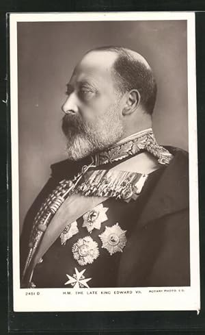 Postcard H. M. the late King Edward VII. in Uniform mit Abzeichen