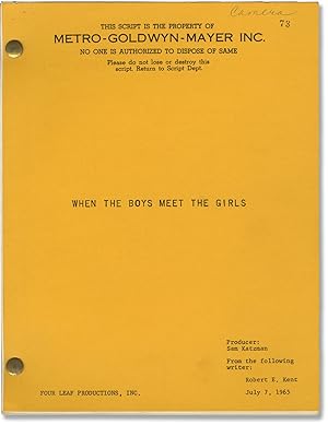 Bild des Verkufers fr When the Boys Meet the Girls [Girl Crazy] (Original screenplay for the 1965 film) zum Verkauf von Royal Books, Inc., ABAA